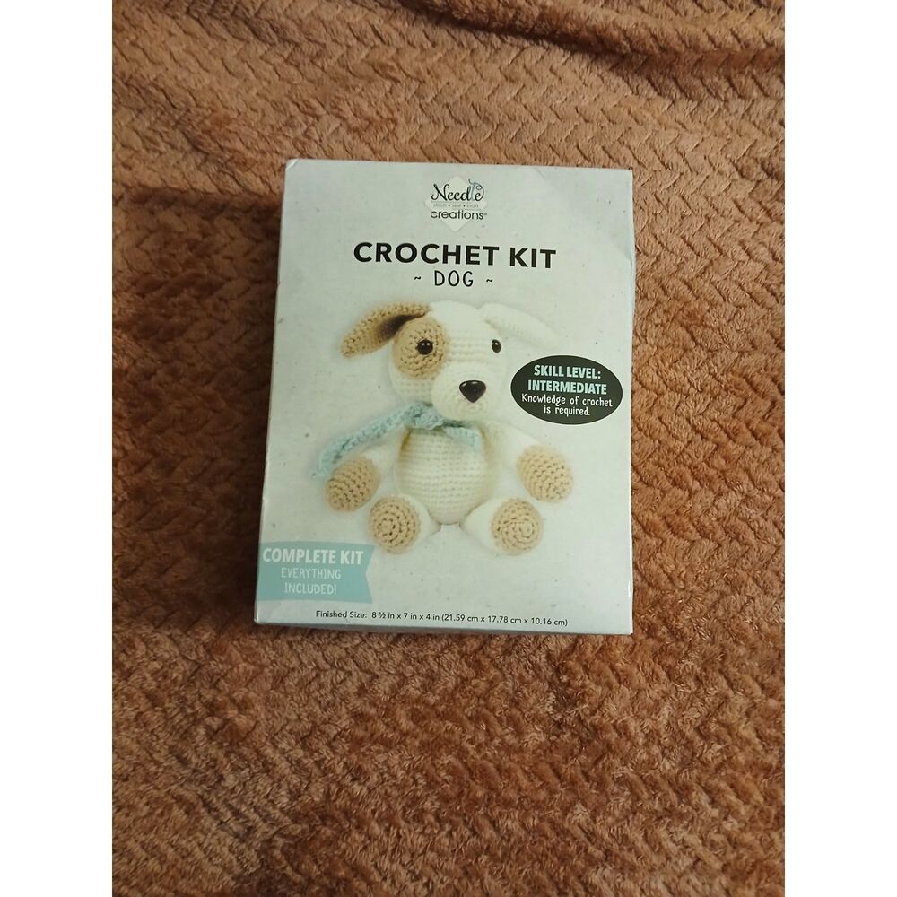 Needle Creations Crochet Kit Dog Amigurumi Complete Kit Intermediate NEW SEALED